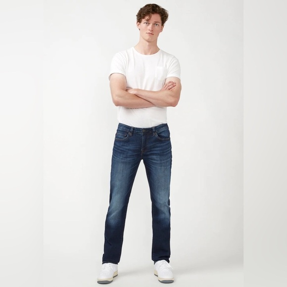 Buffalo David Bitton Slim Ash Men's Jeans in  Mid Blue - Picture 1 of 16